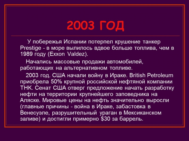 Краткая история нефти