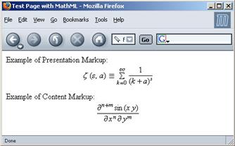 MathML (Mathematical Markup Language)