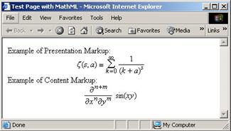MathML (Mathematical Markup Language)