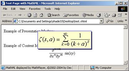 MathML (Mathematical Markup Language)