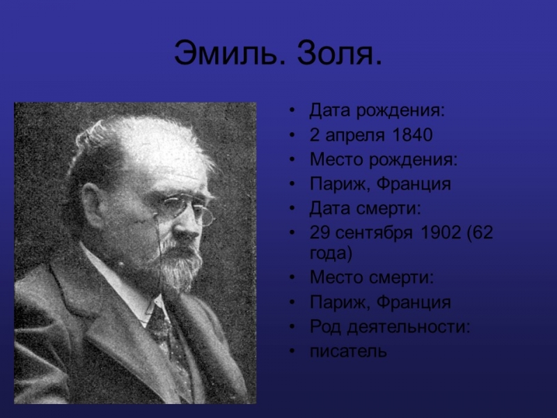 Творчество Эмиля Золя