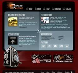 Designing a website for a new company "Grand Record" cinema