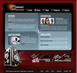 Designing a website for a new company "Grand Record" cinema