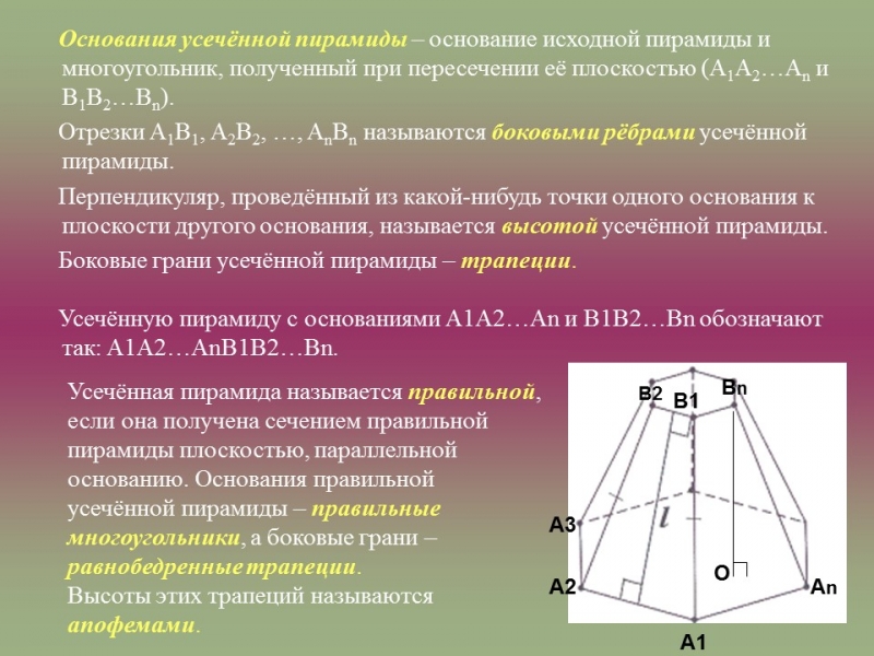 Геометрическая пирамида и ее проекция