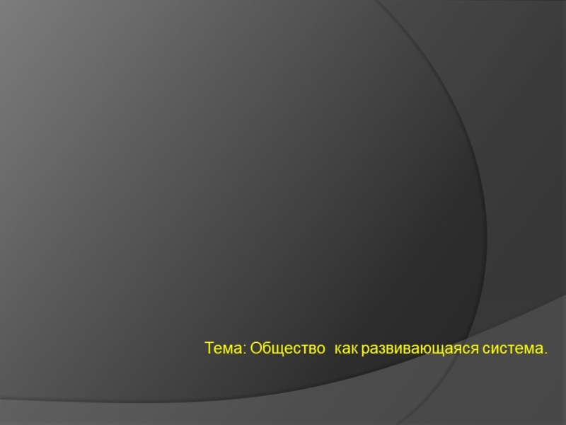 Общество как развивающаяся система 2